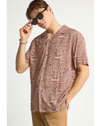 FUNKY BUDDHA  SHIRT FBM013-025-05	HENNA BROWN