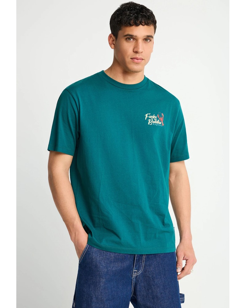 FUNKY BUDDHA T-SHIRT FBM013-066-04 EMERALD