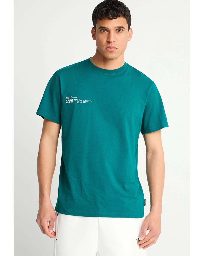 FUNKY BUDDHA T-SHIRT FBM013-012-04 DEEP LAKE
