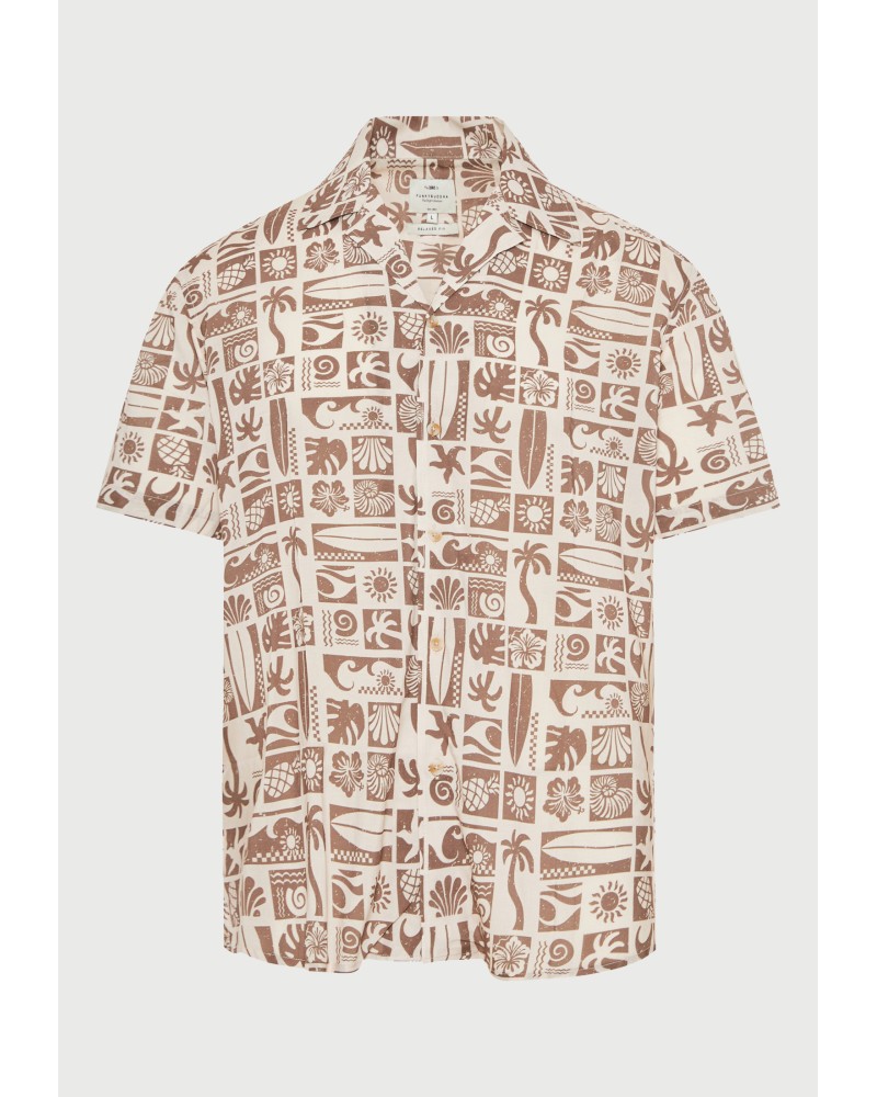 FUNKY BUDDHA  SHIRT FBM013-046-05	CLOUD CREAM