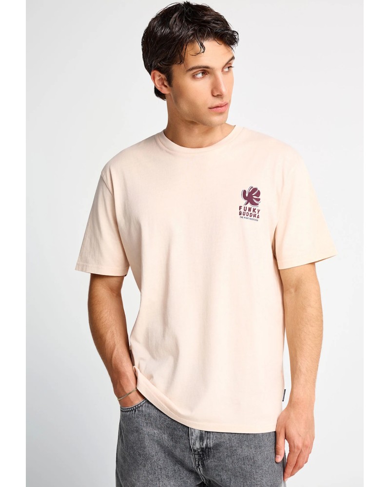 FUNKY BUDDHA T-SHIRT FBM013-088-04 ROSE WATER
