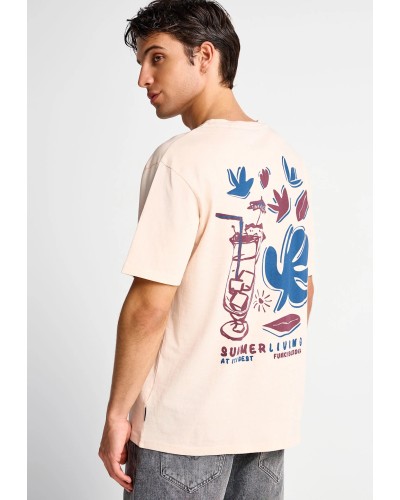 FUNKY BUDDHA T-SHIRT FBM013-088-04 ROSE WATER