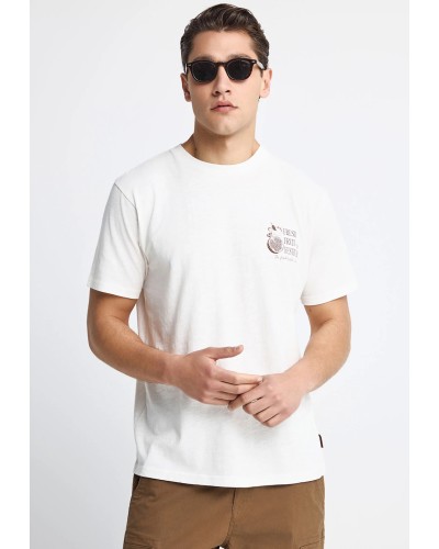 FUNKY BUDDHA T-SHIRT FBM013-082-04 OFF WHITE