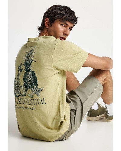 FUNKY BUDDHA T-SHIRT FBM013-082-04 FOAM GREEN