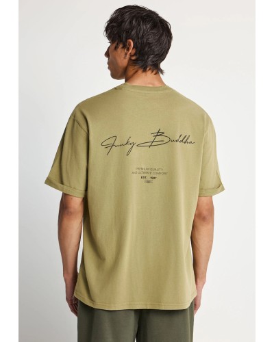 FUNKY BUDDHA T-SHIRT FBM013-013-04 GREEN MOSS