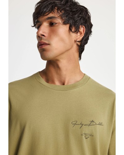 FUNKY BUDDHA T-SHIRT FBM013-013-04 GREEN MOSS