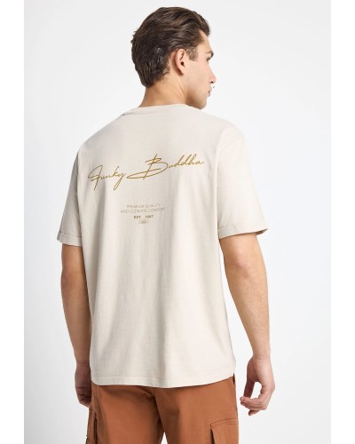 FUNKY BUDDHA T-SHIRT FBM013-013-04 CLOUD CREAM