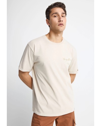 FUNKY BUDDHA T-SHIRT FBM013-013-04 CLOUD CREAM