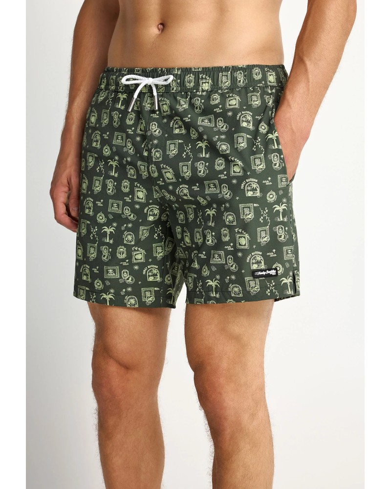 FUNKY SWIM SHORTS FBM013-007-16 DEEP FOREST