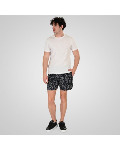 261RMTS-8021 Swim Shorts in Floral Print (AOP) CC65 Black