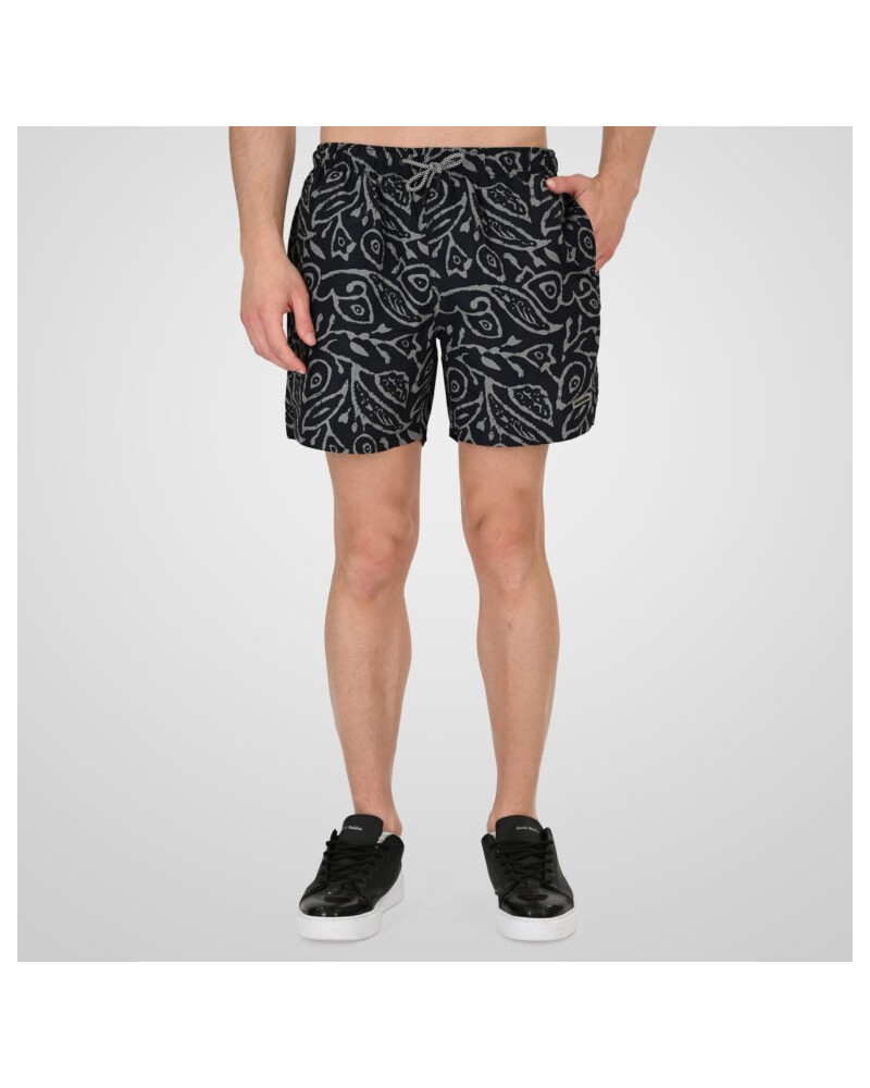 261RMTS-8021 Swim Shorts in Floral Print (AOP) CC65 Black