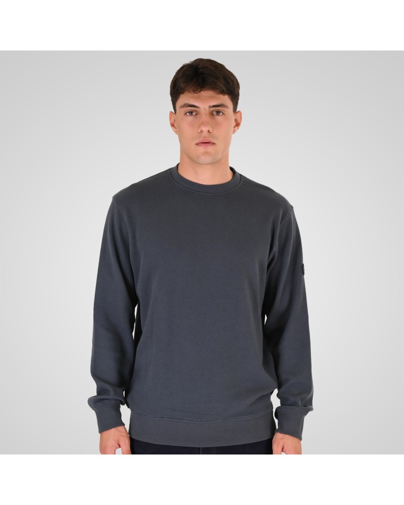 REBASE CREW NECK 262.RTOP-1121 STEEL BLUE