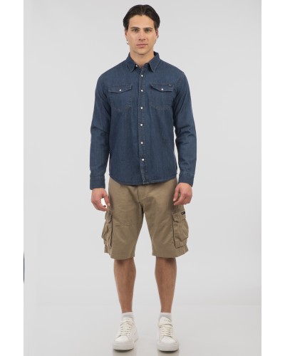 REBASE SHIRT 261.RDS-5067 MIDDLE DENIM BLUE