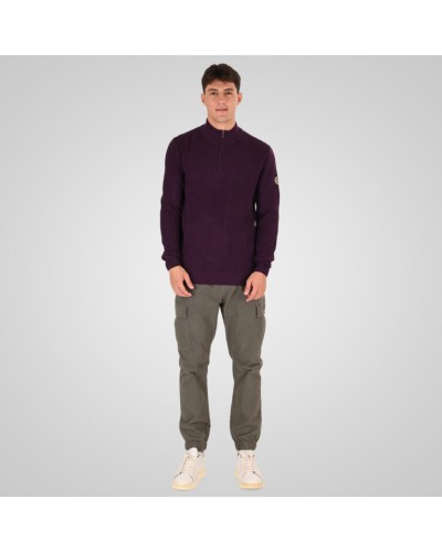 REBASE HALF ZIP KNIT 262.RKNIT-8054 DK RASBERRY