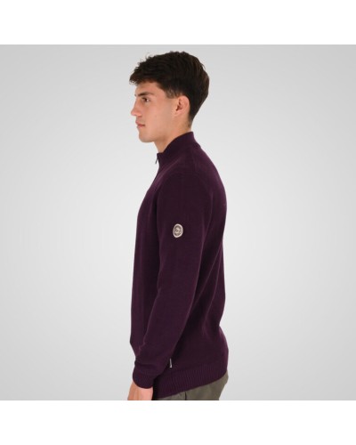 REBASE HALF ZIP KNIT 262.RKNIT-8054 DK RASBERRY