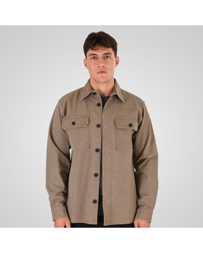 REBASE OVERSHIRT (RELAXED FIT) (TWILL FABRIC) 262.RGS-5210 TAUPE