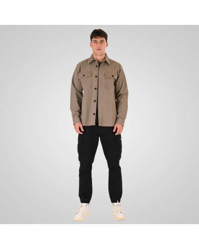 REBASE OVERSHIRT (RELAXED FIT) (TWILL FABRIC) 262.RGS-5210 TAUPE