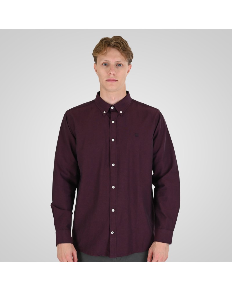 REBASE SHIRT 262.RGS-5205 BORDEAUX MELANGE