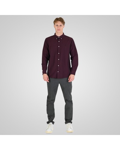REBASE SHIRT 262.RGS-5205 BORDEAUX MELANGE