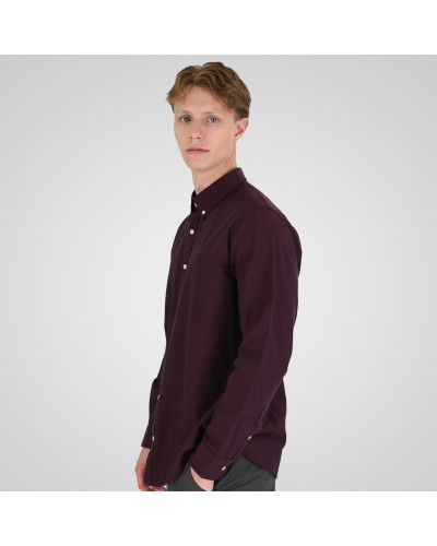 REBASE SHIRT 262.RGS-5205 BORDEAUX MELANGE