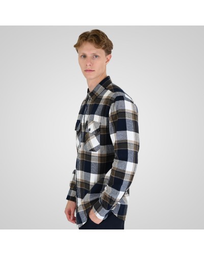 REBASE SHIRTS FLANNEL 262.RGS-5211 CC3 NAVY BEIGE
