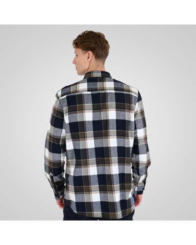 REBASE SHIRTS FLANNEL 262.RGS-5211 CC3 NAVY BEIGE