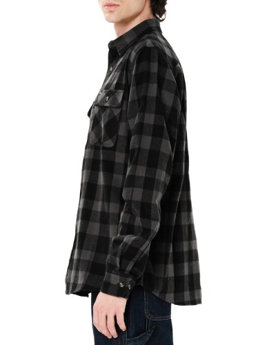 EMERSON CHECKERED FLANNEL BUTTON DOWN SHIRT 262.EM60.80 PINE GREY/BLACK