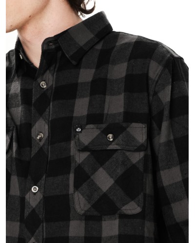 EMERSON CHECKERED FLANNEL BUTTON DOWN SHIRT 262.EM60.80 PINE GREY/BLACK