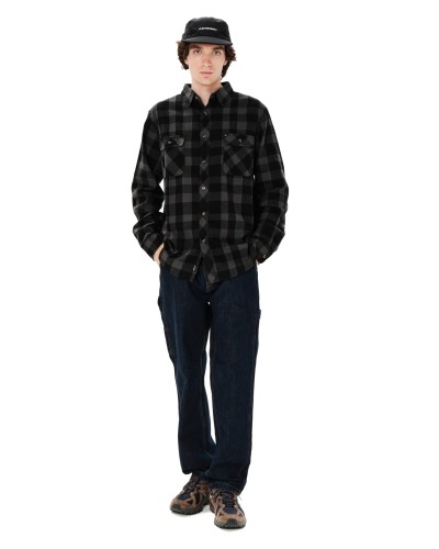 EMERSON CHECKERED FLANNEL BUTTON DOWN SHIRT 262.EM60.80 PINE GREY/BLACK