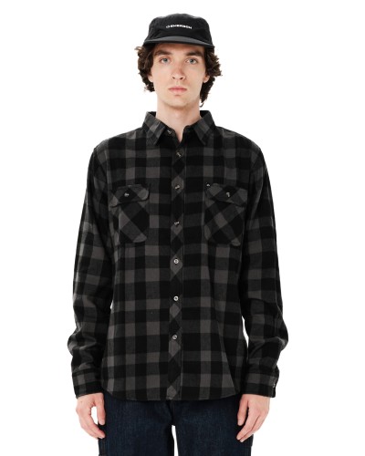 EMERSON CHECKERED FLANNEL BUTTON DOWN SHIRT 262.EM60.80 PINE GREY/BLACK