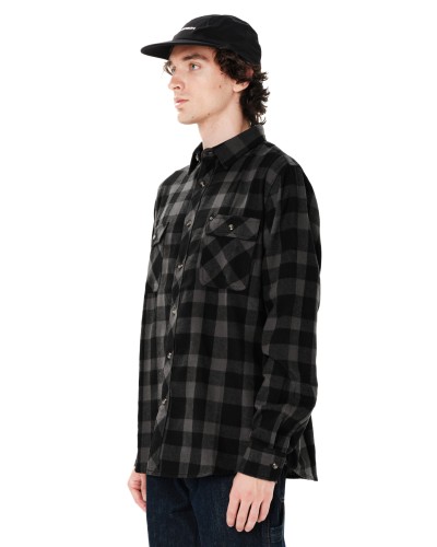 EMERSON CHECKERED FLANNEL BUTTON DOWN SHIRT 262.EM60.80 PINE GREY/BLACK