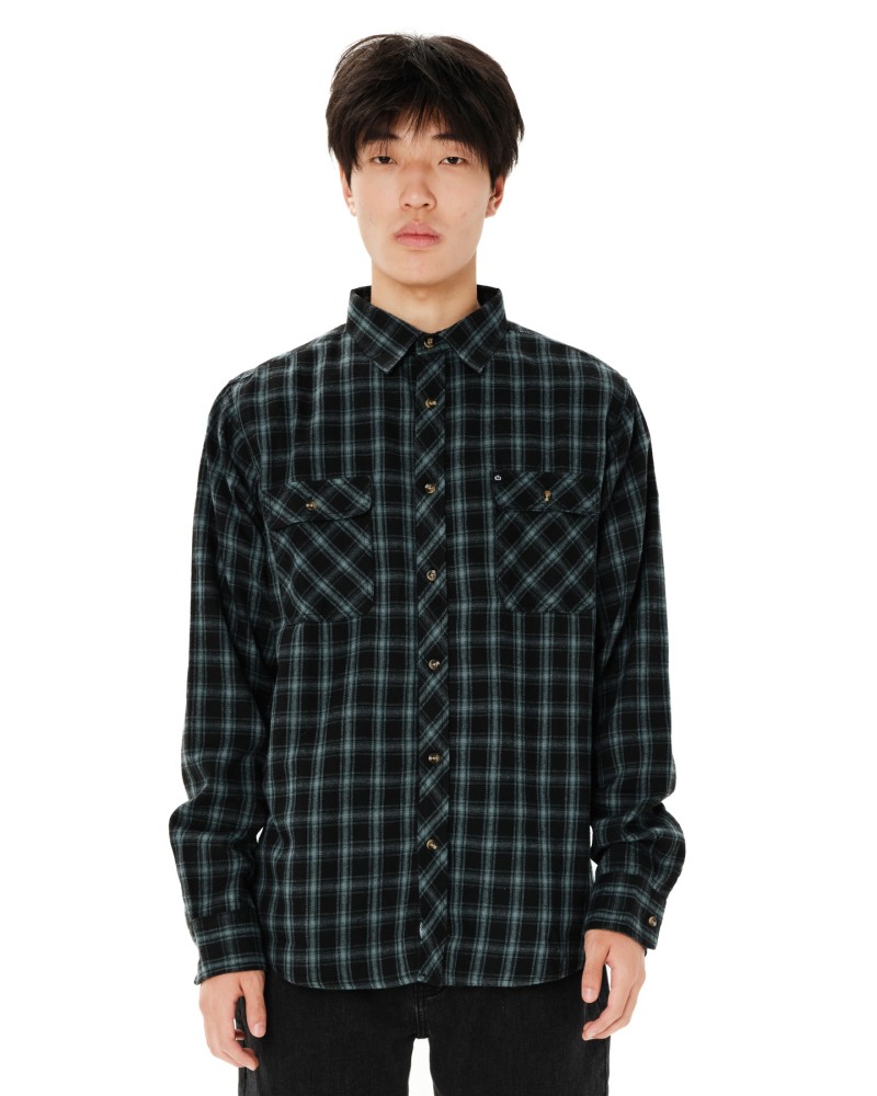 EMERSON CHECKERED FLANNEL BUTTON DOWN SHIRT 262.EM60.80 PINE GREEN/BLACK