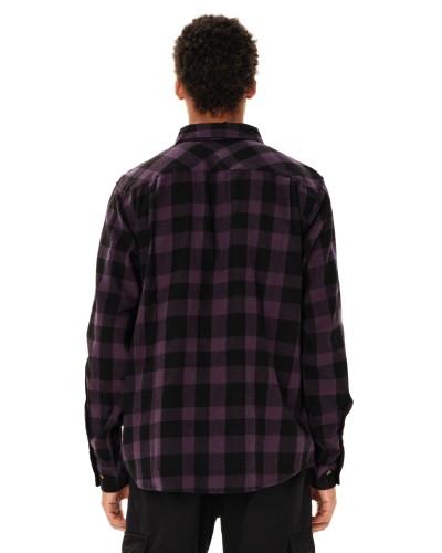 EMERSON CHECKERED FLANNEL BUTTON DOWN SHIRT 262.EM60.80 D.GRAPE/BLACK