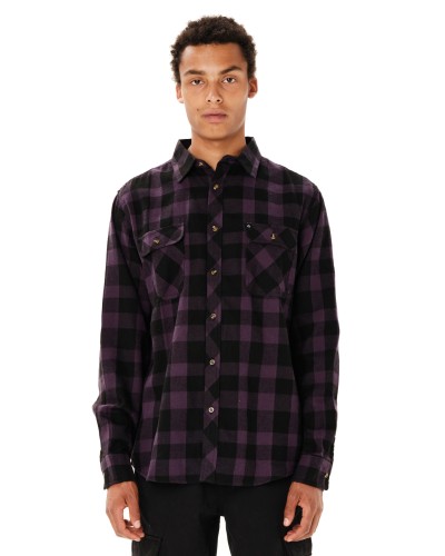 EMERSON CHECKERED FLANNEL BUTTON DOWN SHIRT 262.EM60.80 D.GRAPE/BLACK
