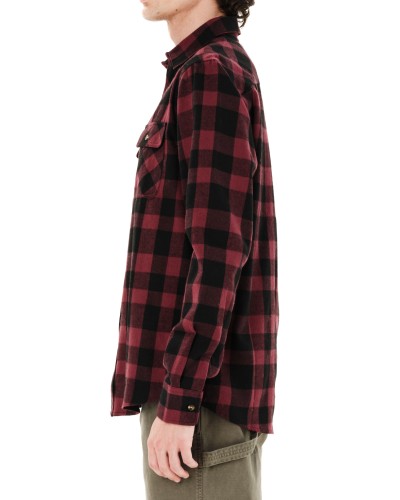 EMERSON CHECKERED FLANNEL BUTTON DOWN SHIRT 262.EM60.80 BEET RED/BLACK