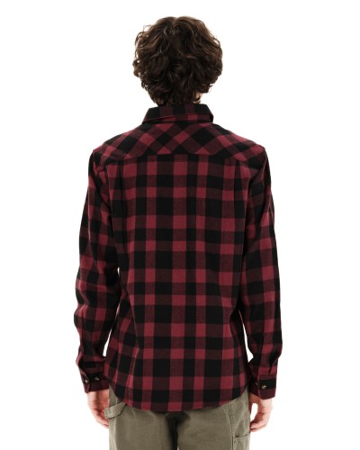 EMERSON CHECKERED FLANNEL BUTTON DOWN SHIRT 262.EM60.80 BEET RED/BLACK