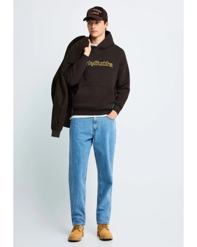 FUNKY BUDDHA HOODIE FBM014-030-06 BITTER CHOCOLATE