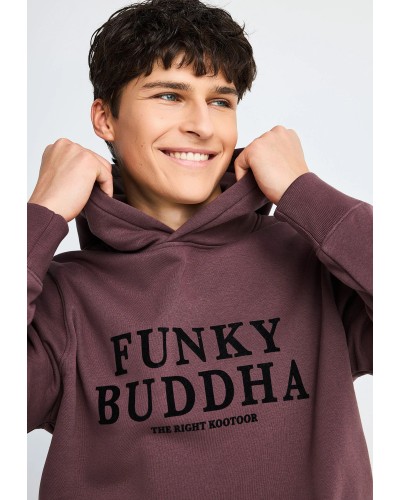 FUNKY BUDDHA HOODIE FBM014-007-06 SHADOW MAUVE