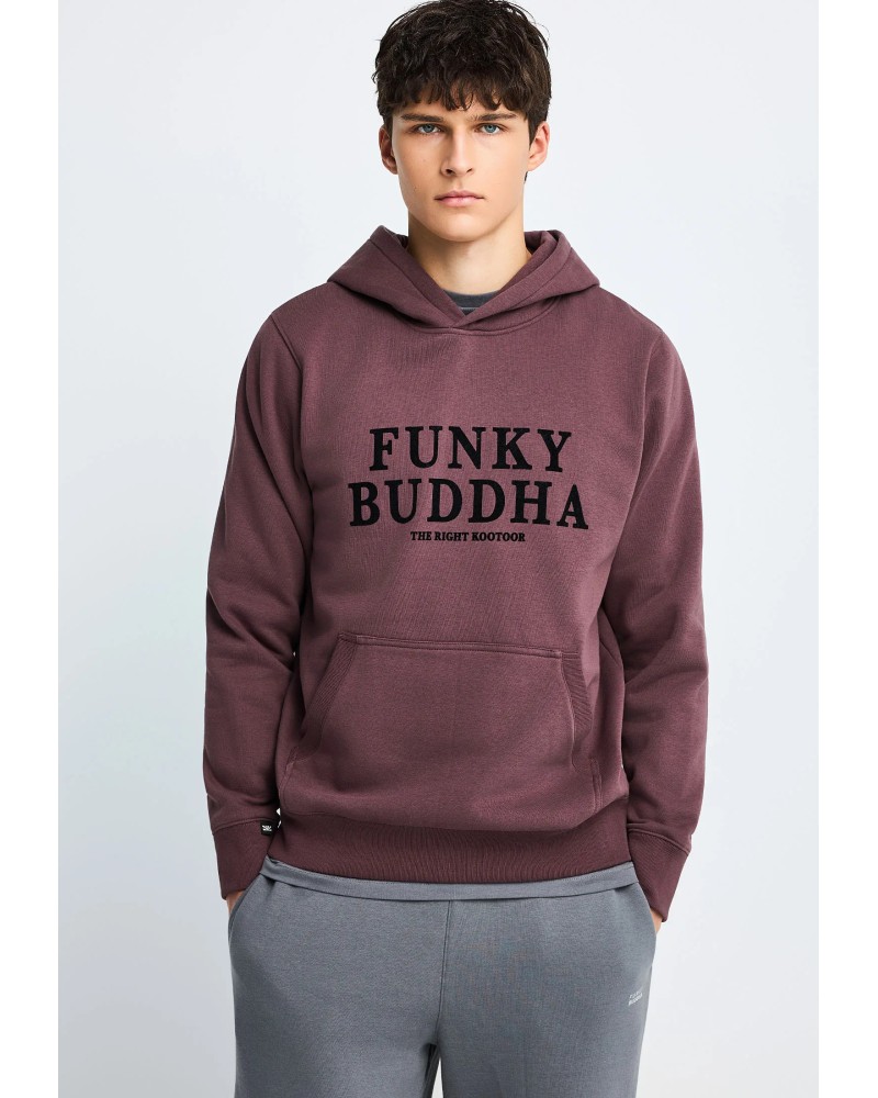 FUNKY BUDDHA HOODIE FBM014-007-06 SHADOW MAUVE