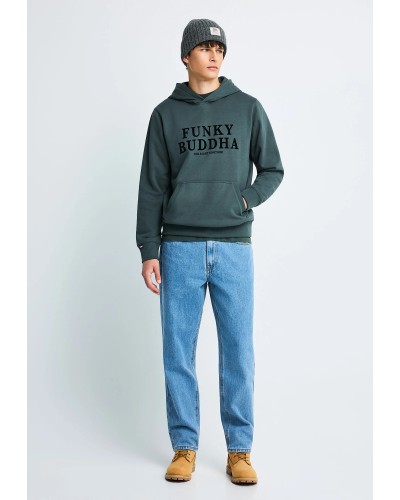 FUNKY BUDDHA HOODIE FBM014-007-06 GREEN STORM
