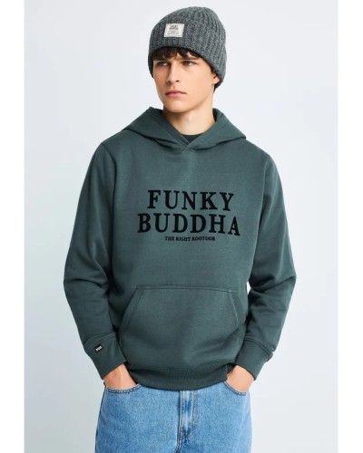 FUNKY BUDDHA HOODIE FBM014-007-06 GREEN STORM
