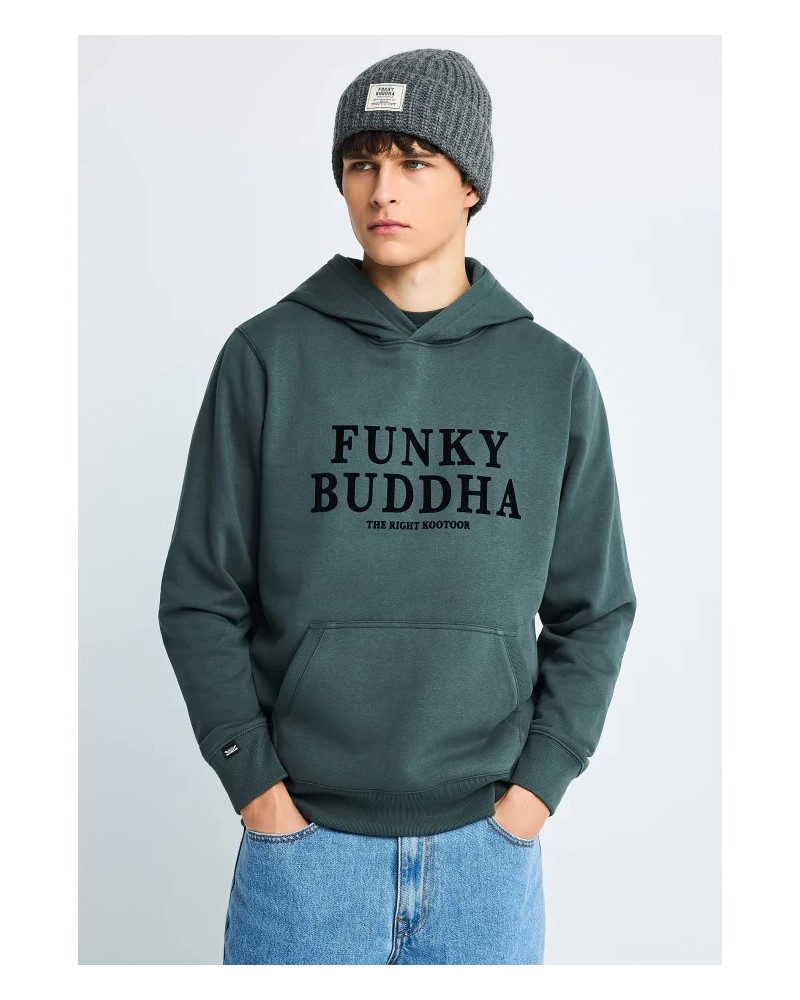 FUNKY BUDDHA HOODIE FBM014-007-06 GREEN STORM