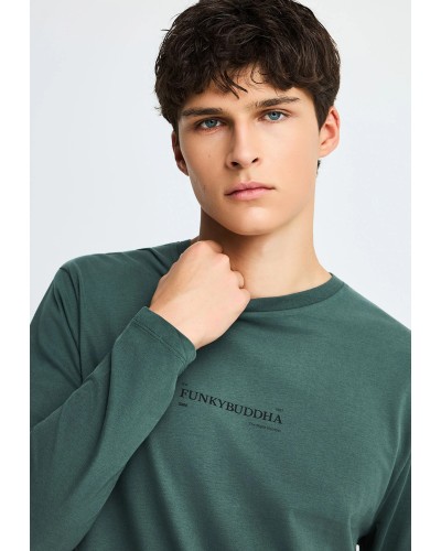 FUNKY BUDDHA LONGSLEEVE FBM014-005-07 GREEN STORM