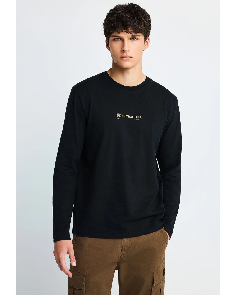 FUNKY BUDDHA LONGSLEEVE FBM014-005-07 BLACK