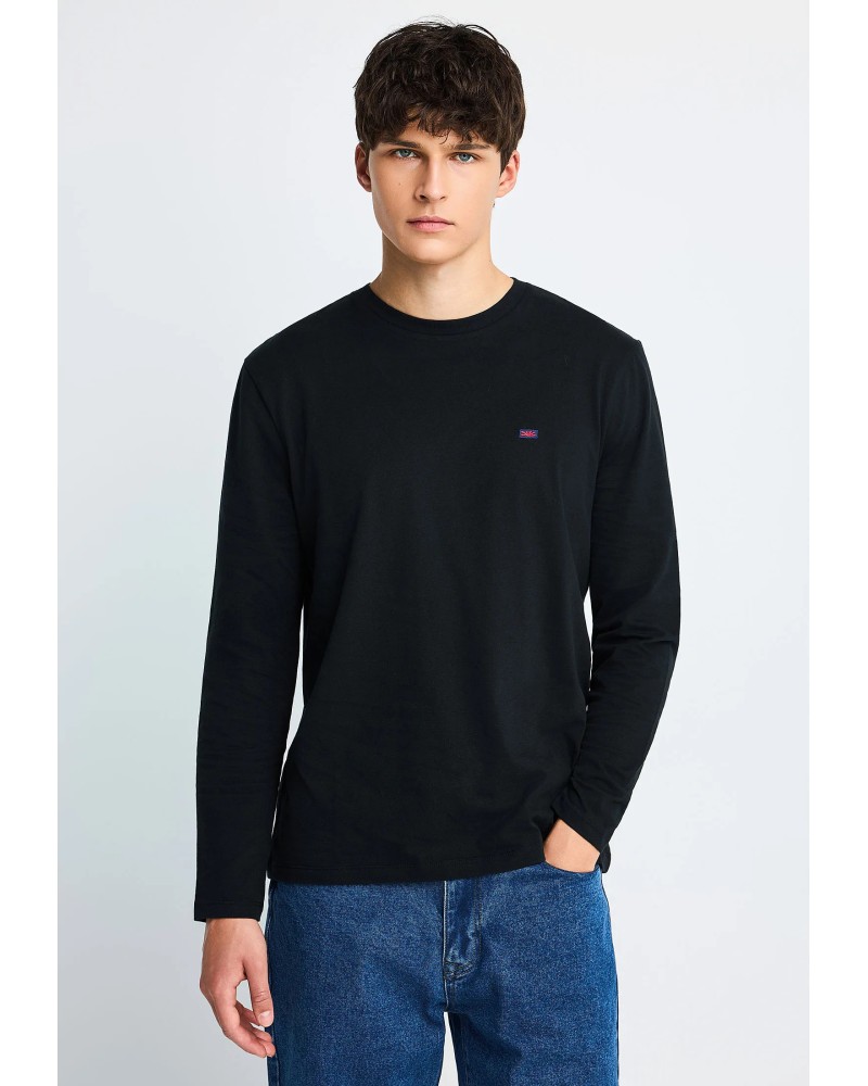 FUNKY BUDDHA LONGSLEEVE FBM014-001-07 BLACK