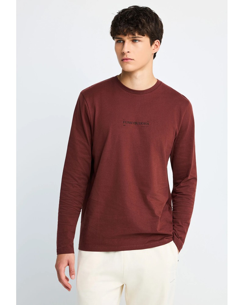 FUNKY BUDDHA LONGSLEEVE FBM014-005-07 HOT CHOCOLATE