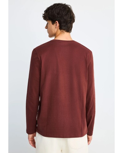 FUNKY BUDDHA LONGSLEEVE FBM014-005-07 HOT CHOCOLATE