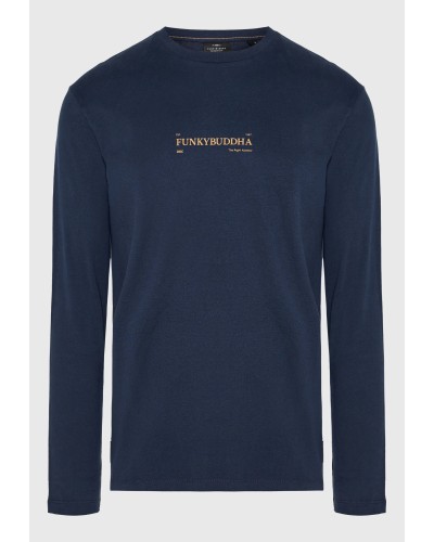 FUNKY BUDDHA LONGSLEEVE FBM014-005-07 NAVY