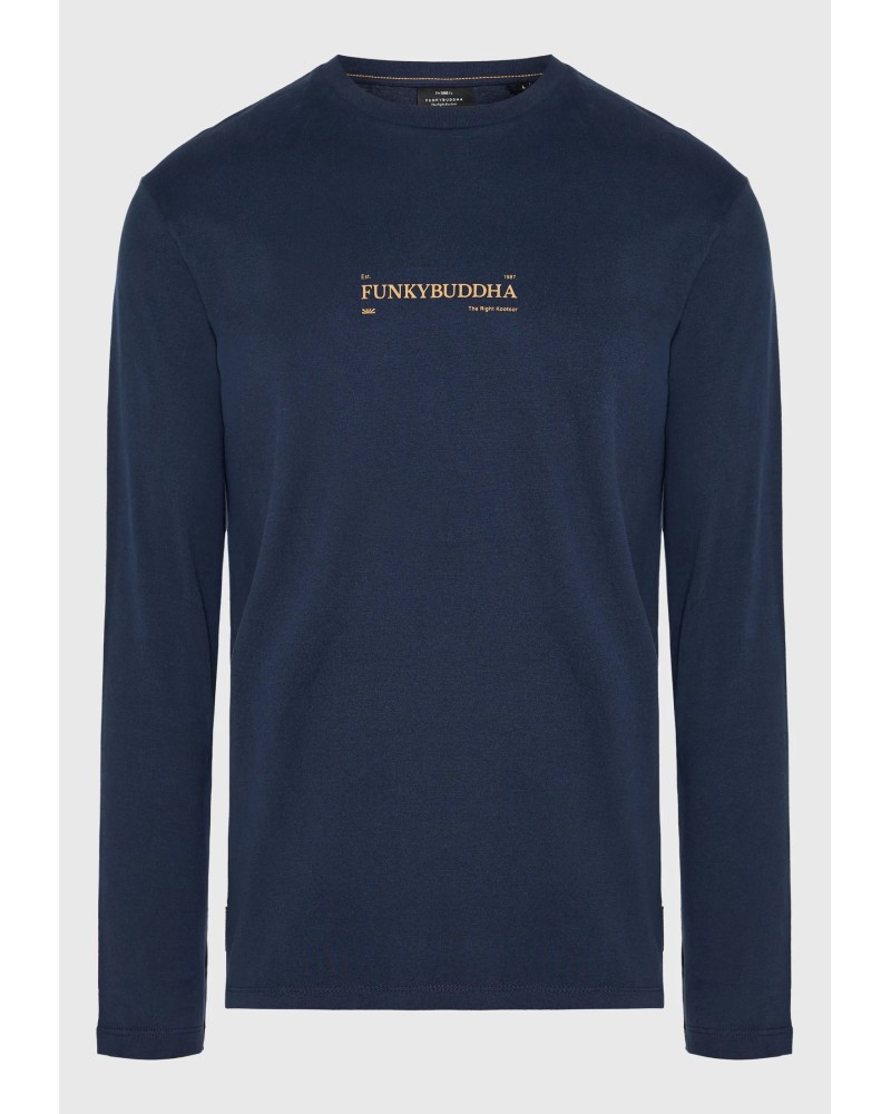 FUNKY BUDDHA LONGSLEEVE FBM014-005-07 NAVY