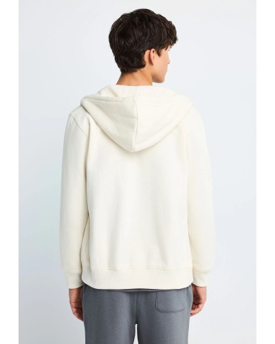 FUNKY BUDDHA FULL ZIP HOODIE FBM014-001-06 CHALK